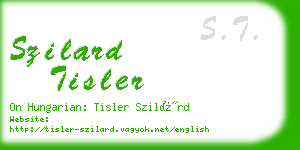 szilard tisler business card